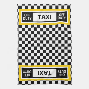 Off Duty Taxi Fahrer New York Yellow Cab Geschirrtuch