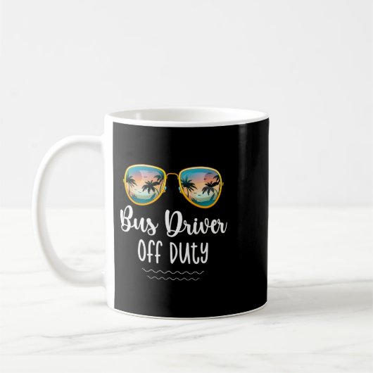 Off Duty Yellow School Bus Fahrer Beach Summer Tri Kaffeetasse (Links)