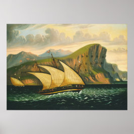 Off Gibraltar - Thomas Chambers Fine Art Poster