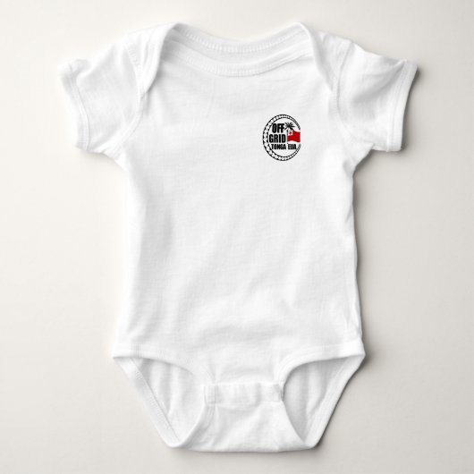 Off Grid Tonga Eua Lebensstil Baby Strampler (Vorderseite)