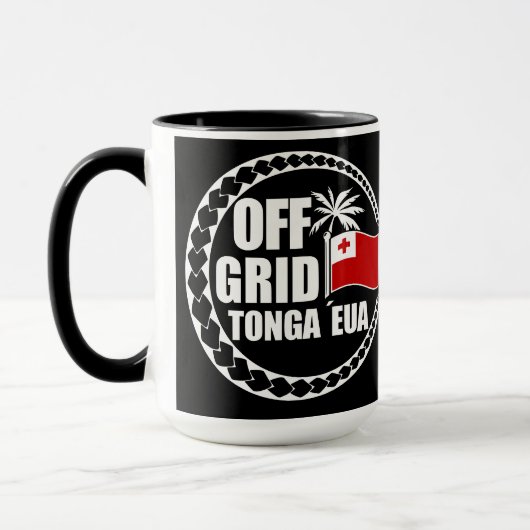 Off-Grid Tonga Eua Lebensstil Tasse (Links)