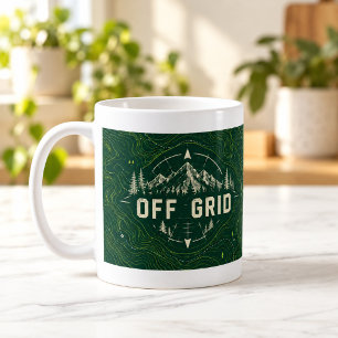 Off Grid Topografische Konturkarte Tasse