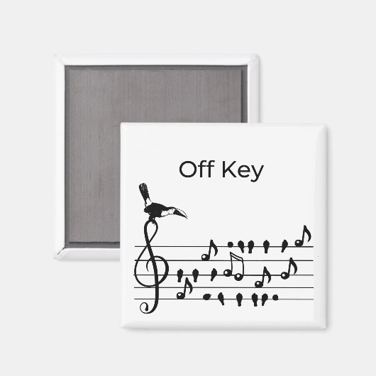 Off Key, Toucan, der Singvögel verbindet Magnet (Vorderseite/Rückseite)