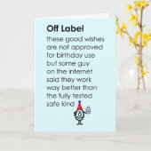 Off Label ein lustiges Geburtstagsgedicht Karte (Gelbe Blume)