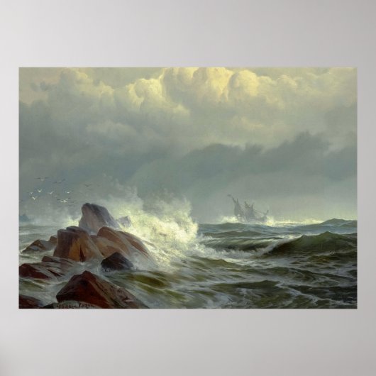 Off Norman's Woe, 1872 von Edward Moran Poster (Vorne)