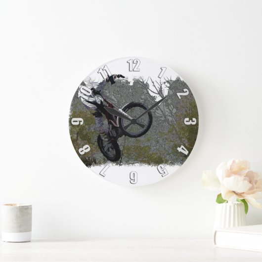 Off-Rading - Motocross Racing Große Wanduhr (Zuhause)