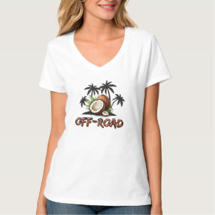 Off-Road-Abenteuer Weißes V-Ausschnitt T-Shirt O