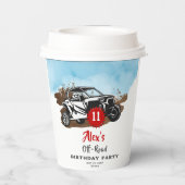 Off Road Adventure ATV Monster Truck Geburtstag Pappbecher (Rückseite)