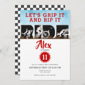 Off Road Adventure Dirt Bike Motocross Geburtstag Einladung (Vorne/Hinten)