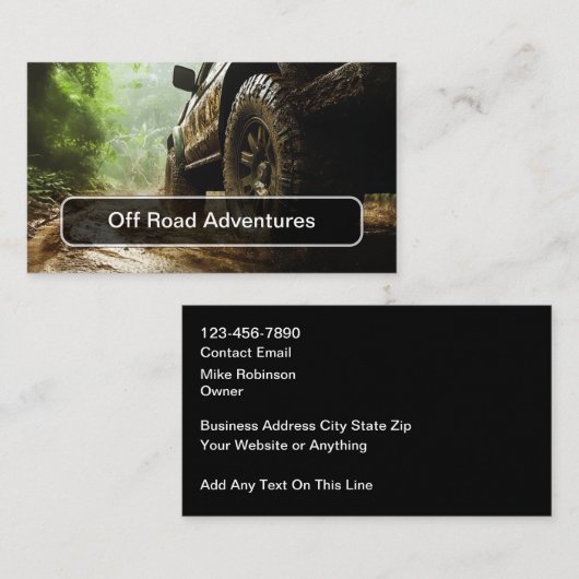 Off Road Adventures Truck Business Cards Visitenkarte (Vorne/Hinten)