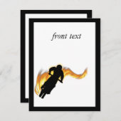 Off Road Dirt Bike mit Flammen Einladung (Vorne/Hinten)