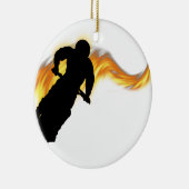 Off Road Dirt Bike mit Flammen Keramikornament (Rechts)