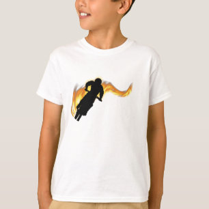 Off Road Dirt Bike mit Flammen T-Shirt