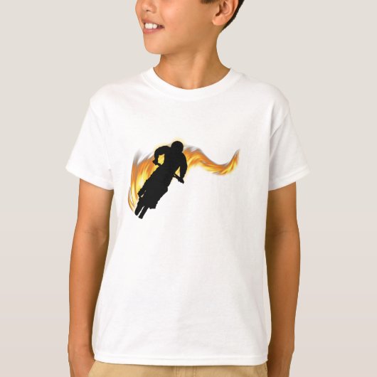 Off Road Dirt Bike mit Flammen T-Shirt (Vorderseite)