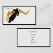 Off Road Dirt Bike mit Flammen Visitenkarte (Vorne/Hinten)