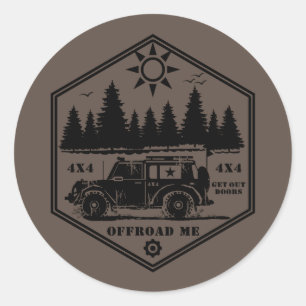 OFF ROAD ME Wilderness Bb Classic Round Aufkleber
