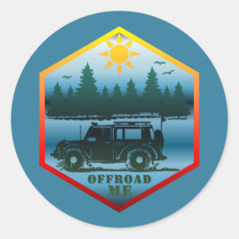 OFF ROAD ME Wilderness Blue Runder Aufkleber