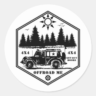 OFF ROAD ME Wilderness BW Classic Round Aufkleber