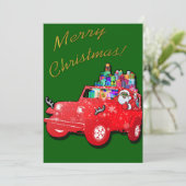 Off Road Santa Frohe Weihnachten! Feiertagskarte (Stehend Vorderseite)