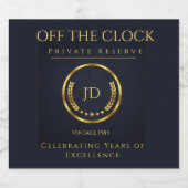 Off the Clock Retirement Private Reserve Label Alkoholflaschenetikett (Einzelnes Label)