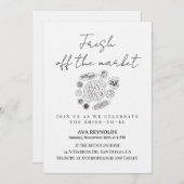 Off The Market Bridal Shower Invitation Template Einladung (Vorne/Hinten)