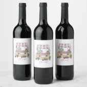 Off the Market Bride Design | Cute Girly Market Weinetikett (Flaschen)