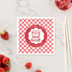Off the Market Farmers Red Moderne Brautparty Serviette