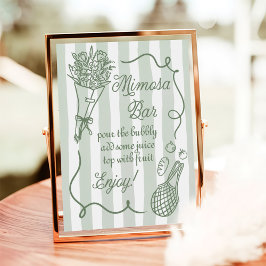 Off The Market Hand Drawn Bridal Shower Mimosa Bar Poster