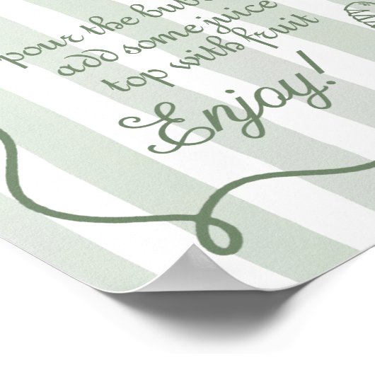 Off The Market Hand Drawn Bridal Shower Mimosa Bar Poster (Ecke)