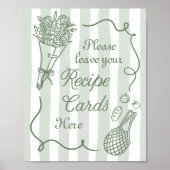 Off The Market Hand Drawn Bridal Shower Recipe Poster (Vorne)