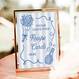 Off The Market Hand Drawn Bridal Shower Recipe Poster