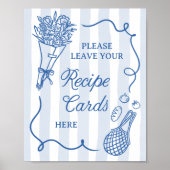 Off The Market Hand Drawn Bridal Shower Recipe Poster (Vorne)