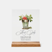 "Off to Altar" Mint Julep Derby Brautparty Acrylschild (Vorderseite)