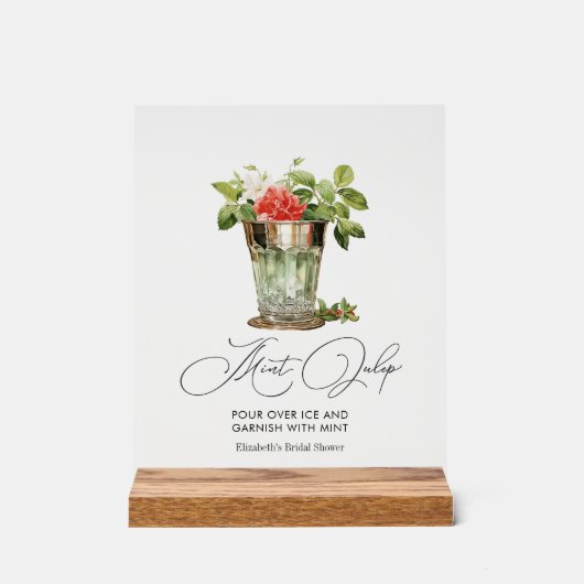 "Off to Altar" Mint Julep Derby Brautparty Acrylschild (Vorderseite)