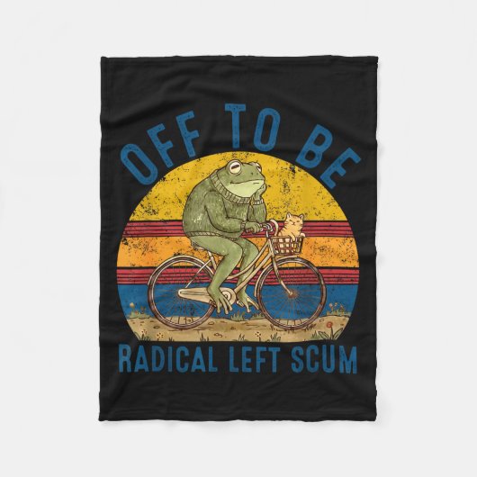 Off to be radical left scum frog riding bicycle fleecedecke (Vorderseite)