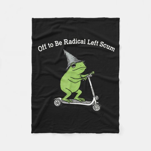 Off to be radical left scum funny frog meme fleecedecke (Vorderseite)