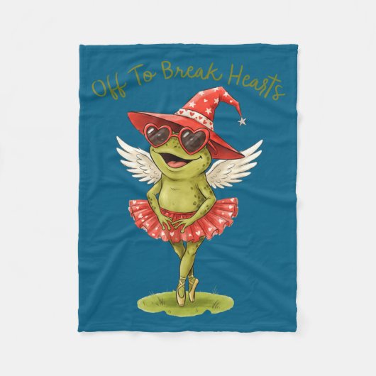 Off To Break Hearts Funny Frog Valentines Women Gi Fleecedecke (Vorderseite)