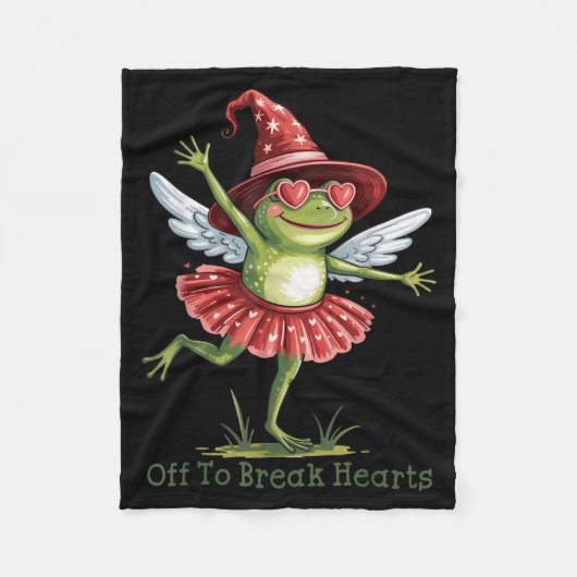Off To Break Hearts Funny Frog Valentines Women Gi Fleecedecke (Vorderseite)