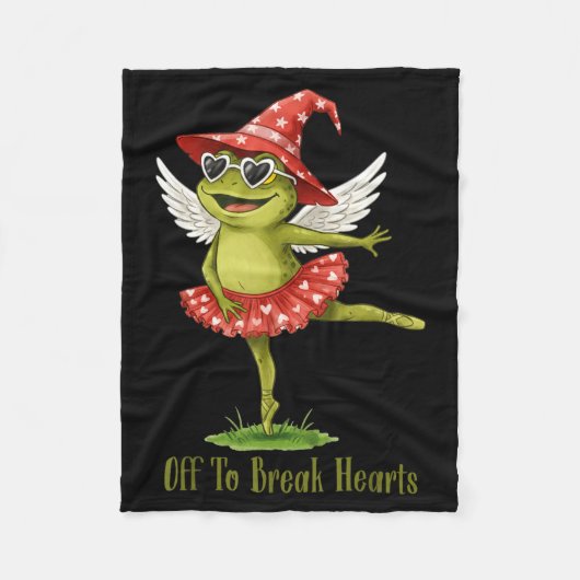 Off To Break Hearts Funny Frog Valentines Women Gi Fleecedecke (Vorderseite)