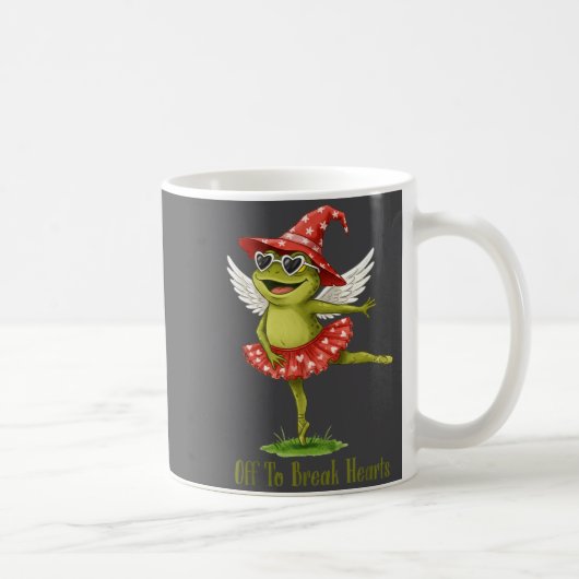 Off To Break Hearts Funny Frog Valentines Women Gi Kaffeetasse (Rechts)
