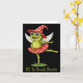 Off To Break Hearts Funny Frog Valentines Women Gi Karte (Gelbe Blume)