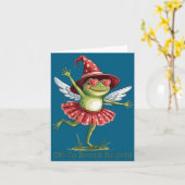 Off To Break Hearts Funny Frog Valentines Women Gi Karte (Gelbe Blume)