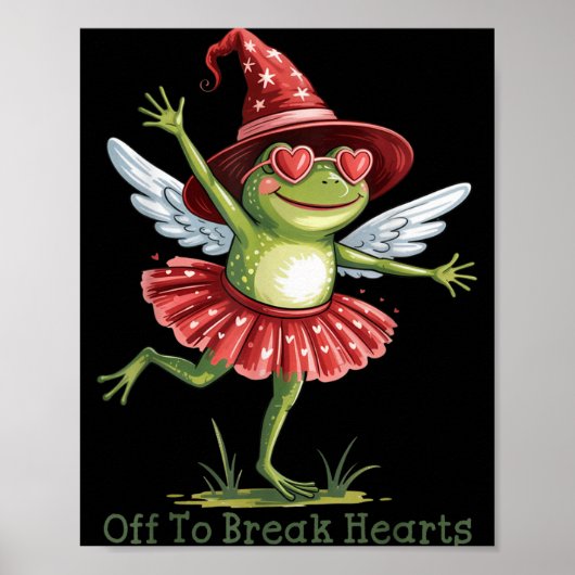 Off To Break Hearts Funny Frog Valentines Women Gi Poster (Vorne)
