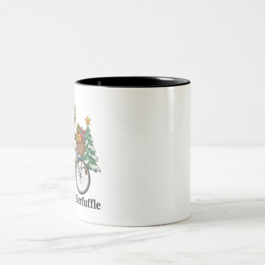 Off To Cause A Kerfuffle Frog Christmas Funny Meme Zweifarbige Tasse (Mittel)