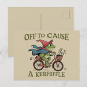 Off to Cause a Kerfuffle Frog Sarcastic Funny Meme Postkarte (Vorne/Hinten)