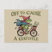 Off to Cause a Kerfuffle Frog Sarcastic Funny Meme Postkarte (Vorderseite)