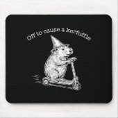 Off To Cause A Kerfuffle Funny Capybara Scooter Ch Mousepad (Vorne)