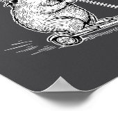 Off To Cause A Kerfuffle Funny Capybara Scooter Ch Poster (Ecke)