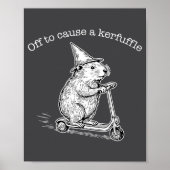 Off To Cause A Kerfuffle Funny Capybara Scooter Ch Poster (Vorne)