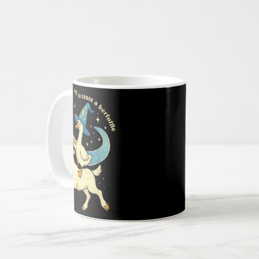 Off To Cause A Kerfuffle Funny Chaotic Weird Anima Kaffeetasse (Vorderseite Links)